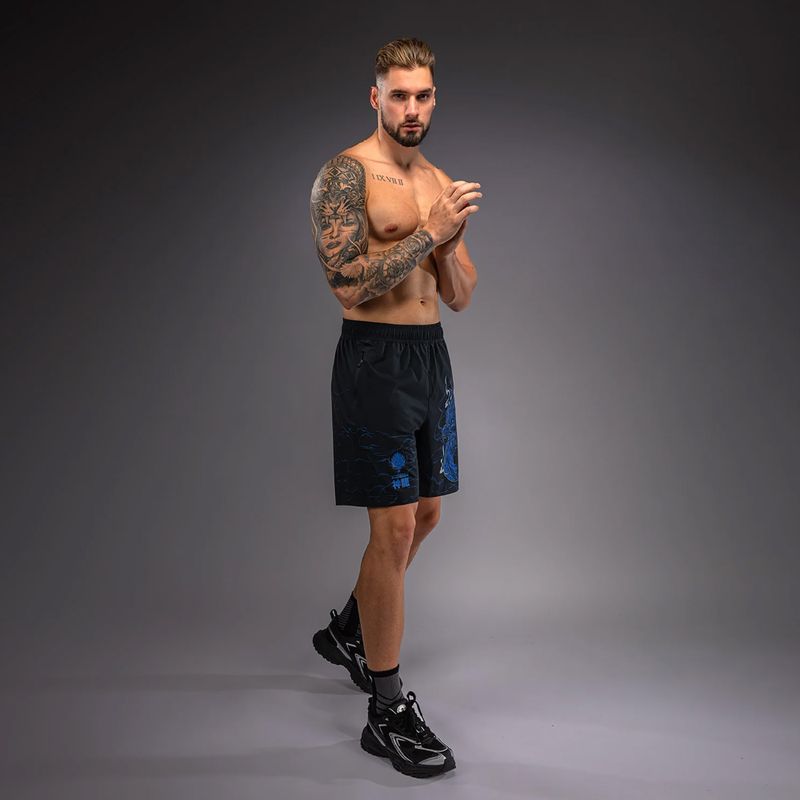 Pantaloncini da allenamento uomo Venum Thunder Dragon Training Black/Royal Blue 4