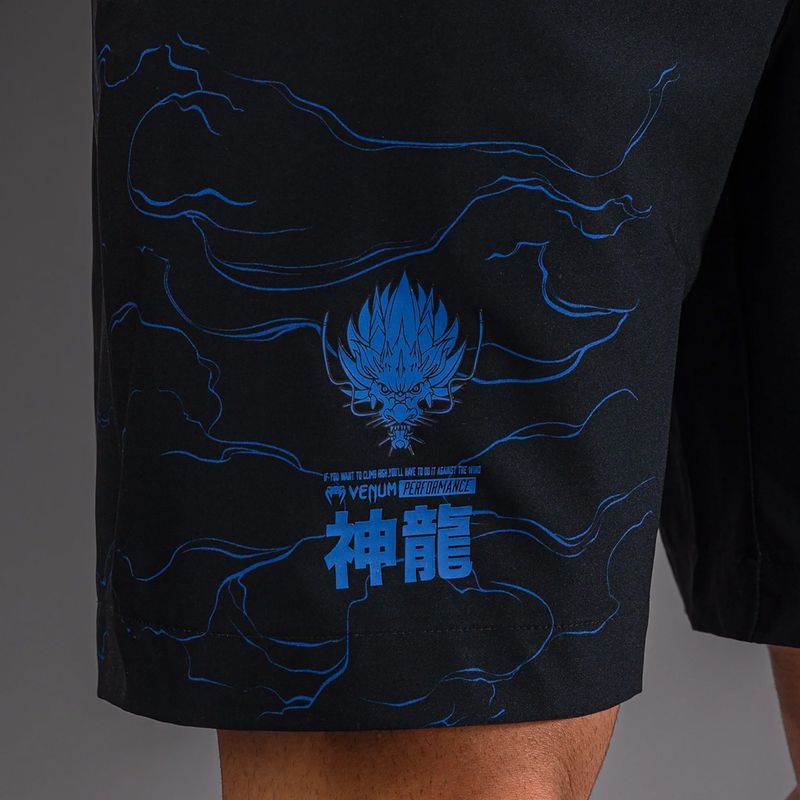 Pantaloncini da allenamento uomo Venum Thunder Dragon Training Black/Royal Blue 7