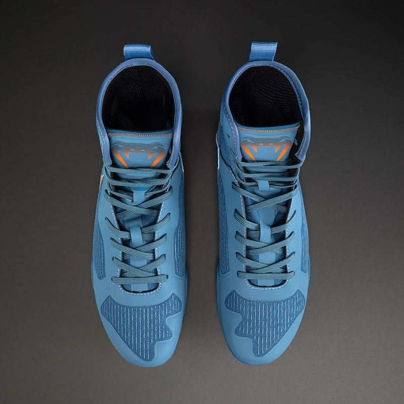 Scarpe da boxe Venum Elite Neo Boxing steel blue/orange 2