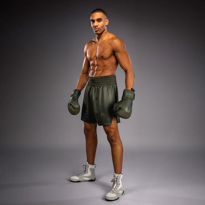 Pantaloncini da boxe da uomo Venum Stealth Boxing Khaki/Dark Green 4
