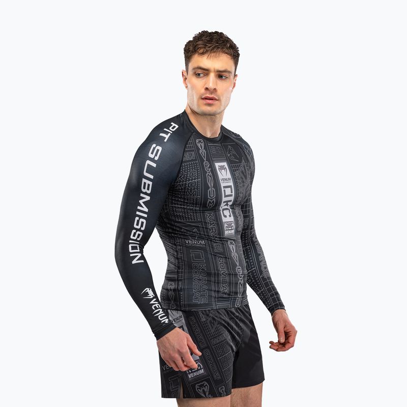 Rashguard a maniche lunghe da uomo Venum Karate Combat black/grey 3