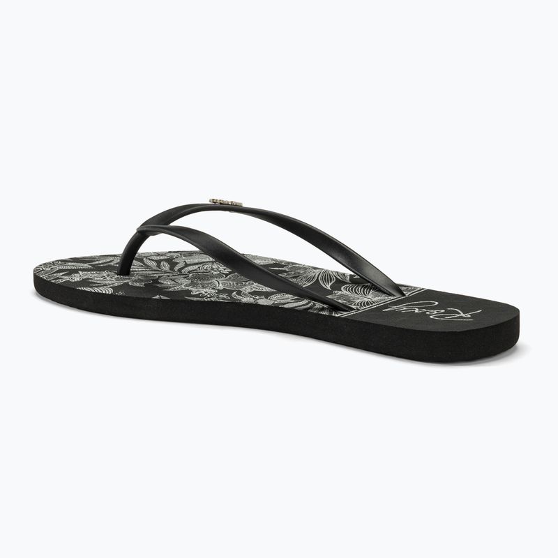 ROXY Viva Stamp II infradito da donna nero/bianco 3