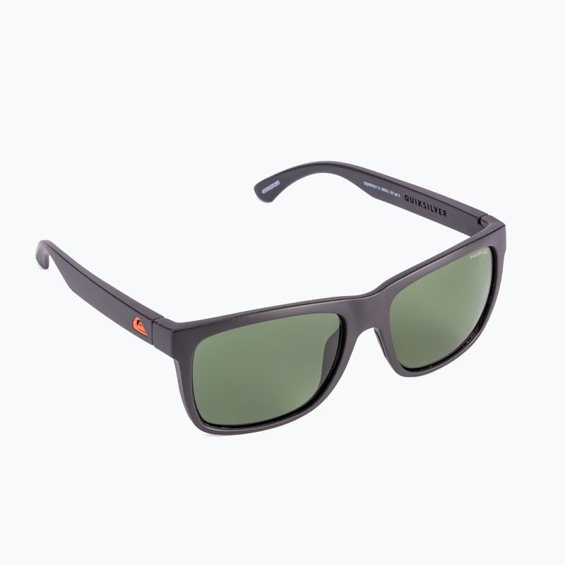 Occhiali da sole Quiksilver Charger Polarized Floatable nero opaco/verde polarizzato