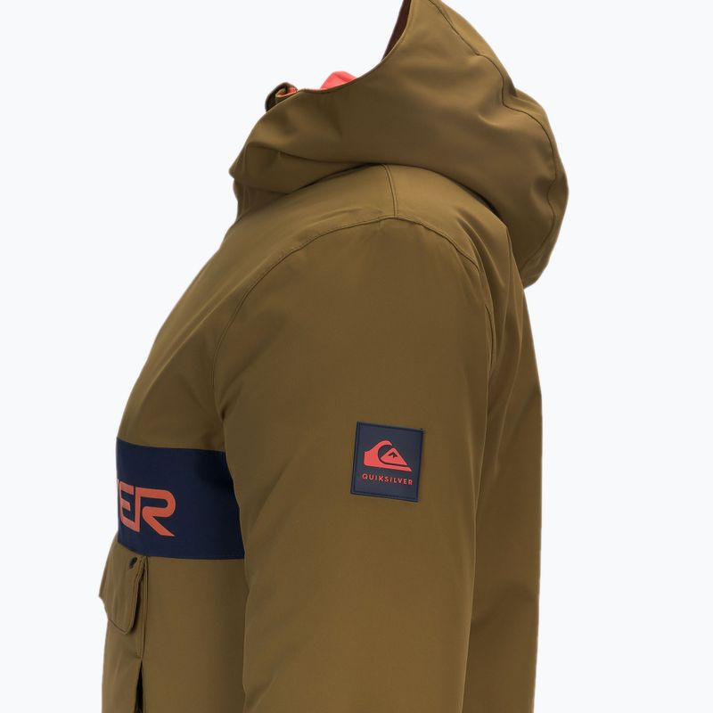 Giacca da snowboard Quiksilver Steeze oliva militare per bambini 3