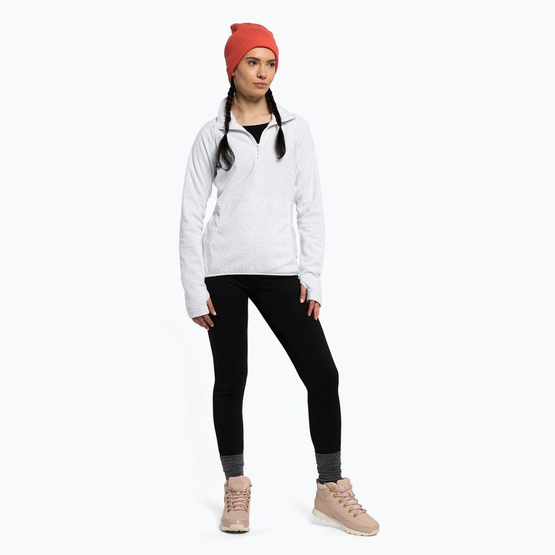 Felpa donna ROXY Cascade bianco brillante con stampa zebrata 2