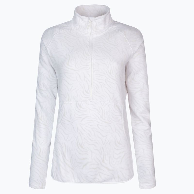 Felpa donna ROXY Cascade bianco brillante con stampa zebrata 7