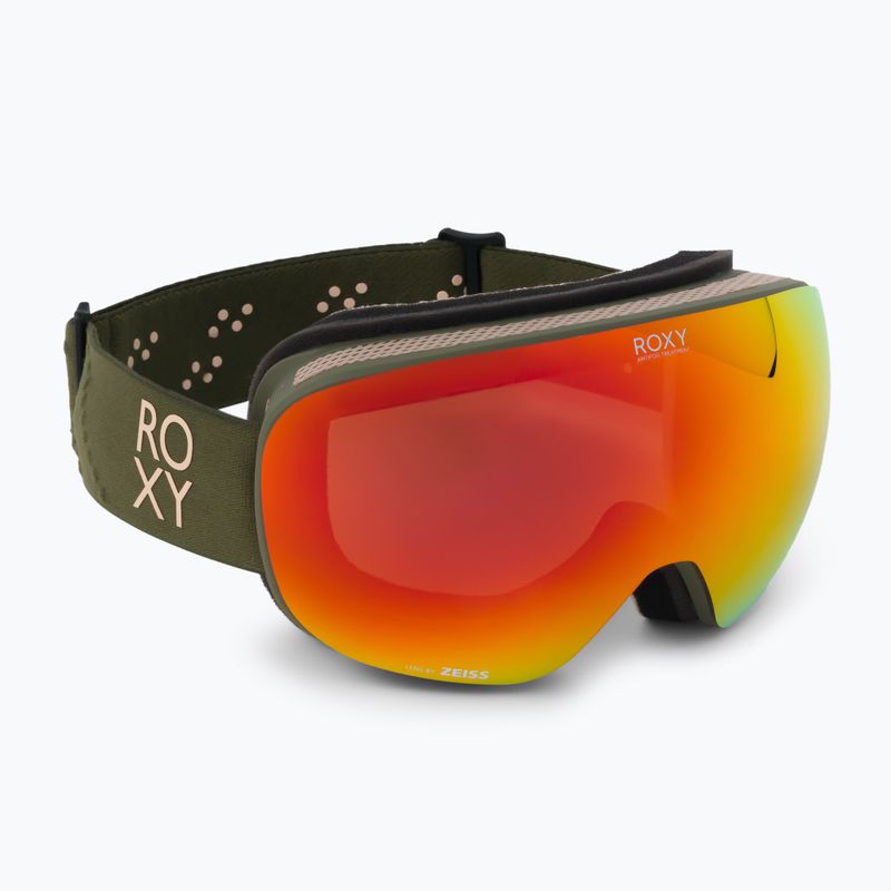 Maschere da snowboard da donna ROXY Popscreen Cluxe J burnt olive/sonar ml revo red