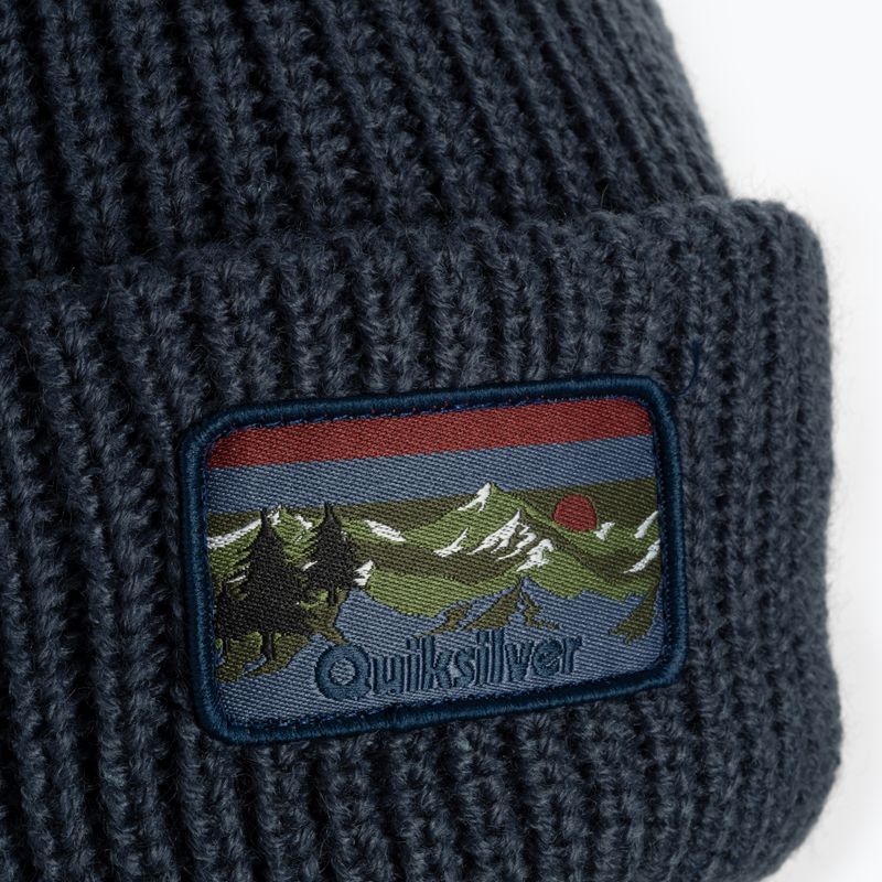 Berretto invernale Quiksilver da uomo con insegna Tofino blu 3
