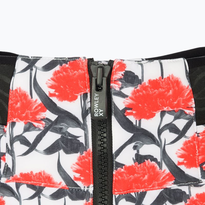Pantaloni da snowboard donna ROXY Rowley X ROXY High bianco brillante/bianco rosso 10