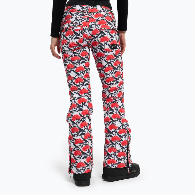 Pantaloni da snowboard donna ROXY Rowley X ROXY High bianco brillante/bianco rosso 4