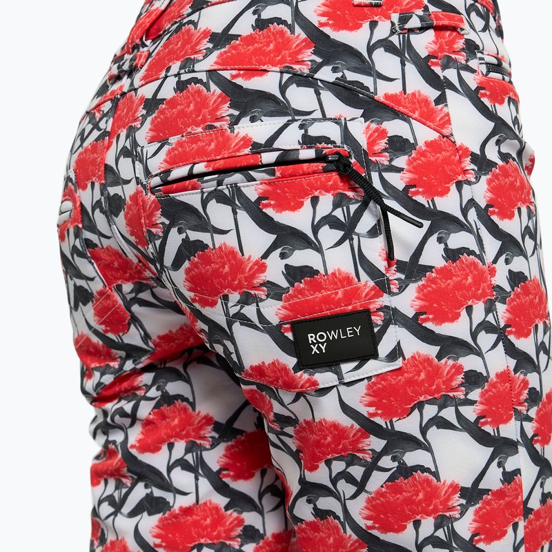 Pantaloni da snowboard donna ROXY Rowley X ROXY High bianco brillante/bianco rosso 5