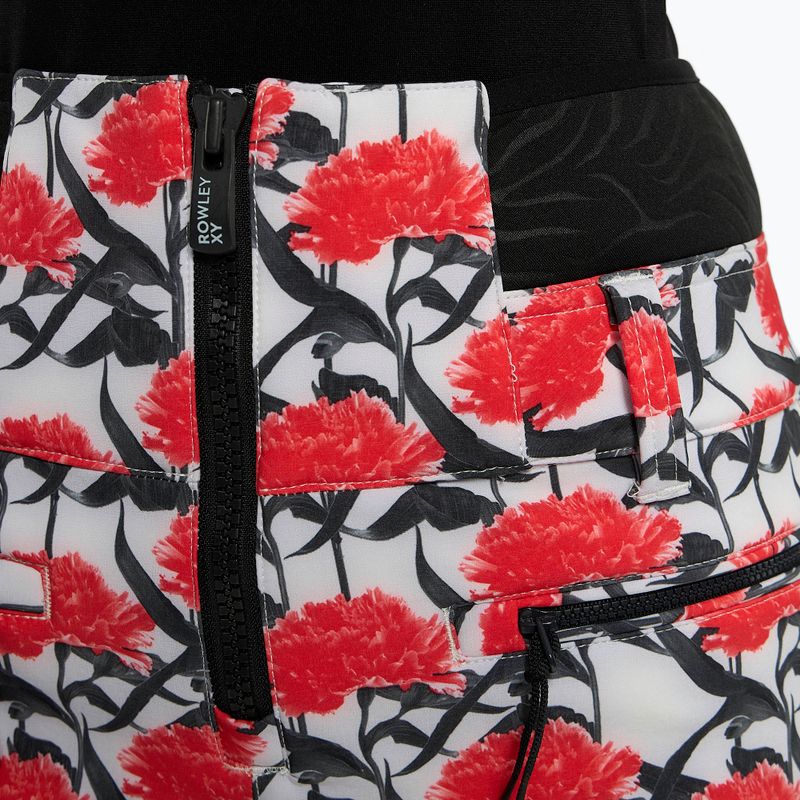 Pantaloni da snowboard donna ROXY Rowley X ROXY High bianco brillante/bianco rosso 6