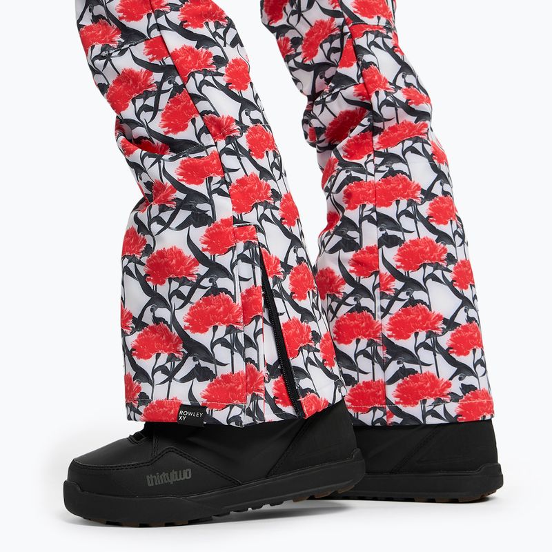 Pantaloni da snowboard donna ROXY Rowley X ROXY High bianco brillante/bianco rosso 7