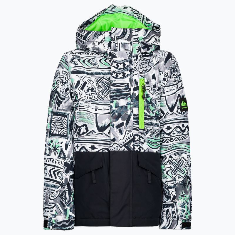 Giacca da snowboard Quiksilver Mission Printed Block da bambino, nero