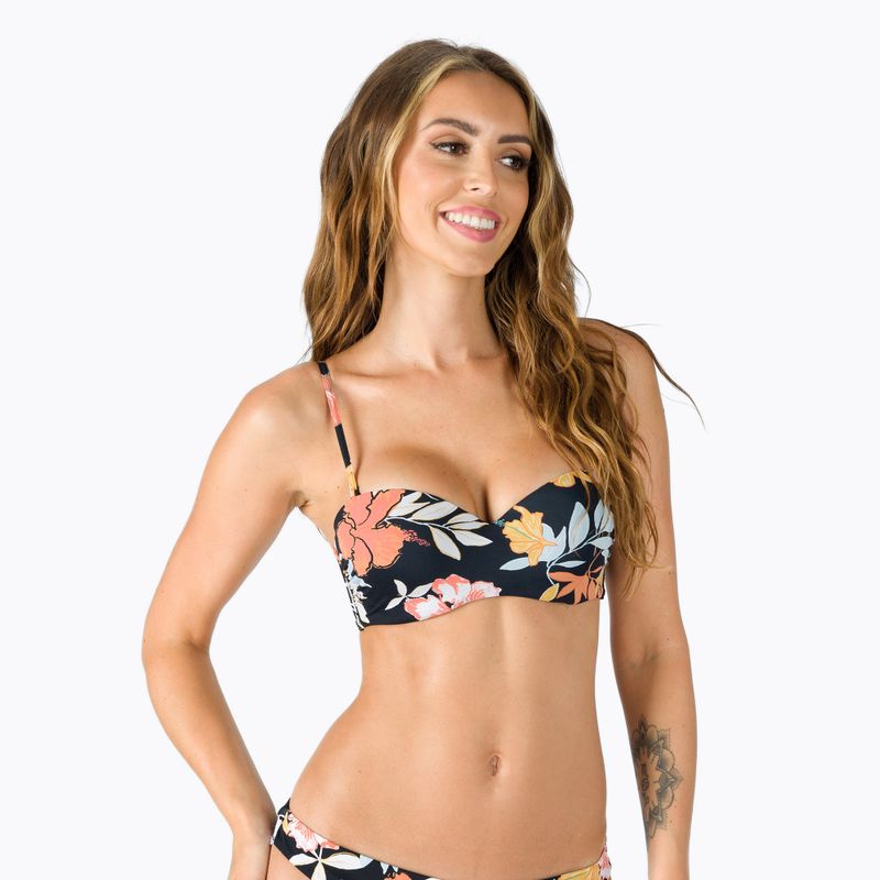 ROXY Beach Classics Top del costume a fascia sagomato antracite/island vibes