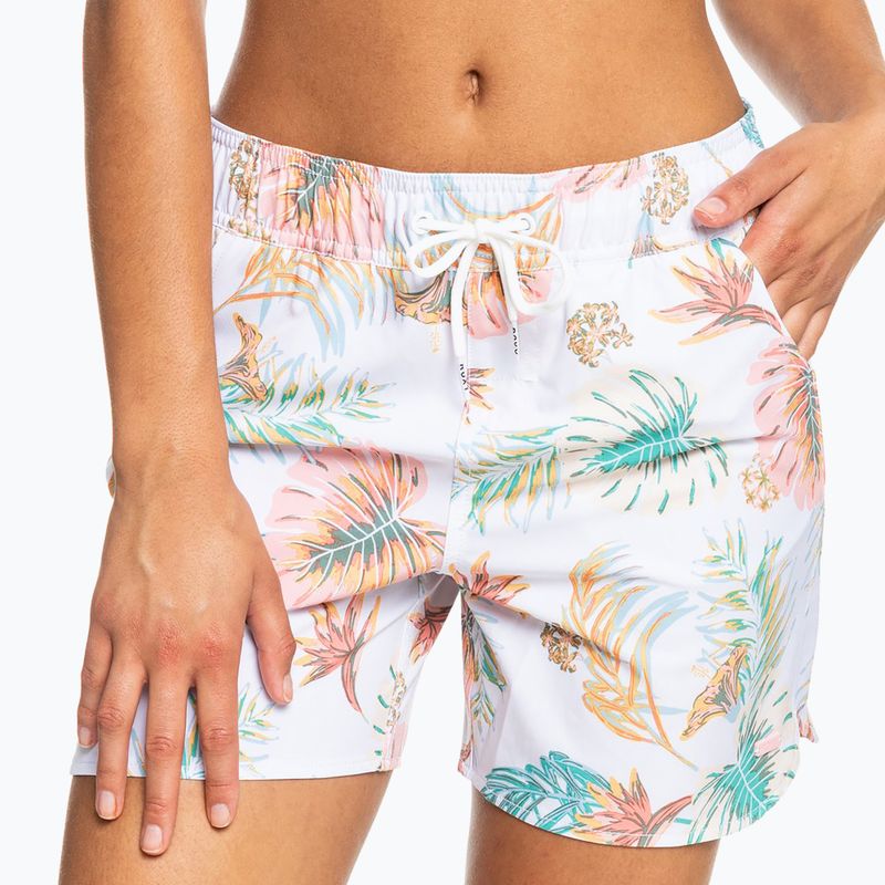 Pantaloncini da bagno donna ROXY Into the Sun 5" bianco/lilla brillante 5