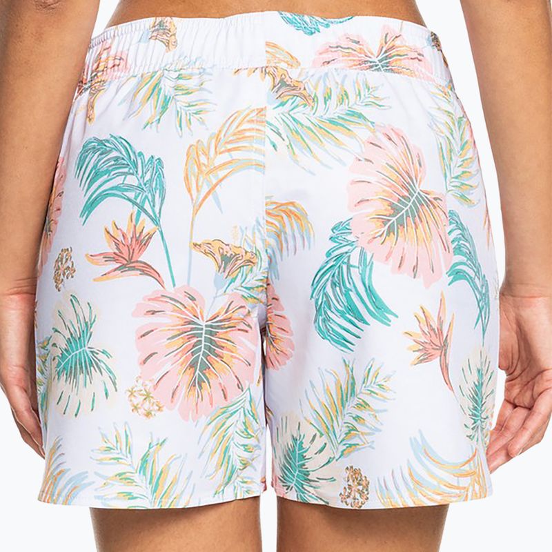 Pantaloncini da bagno donna ROXY Into the Sun 5" bianco/lilla brillante 7