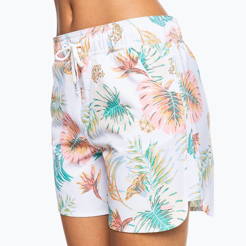 Pantaloncini da bagno donna ROXY Into the Sun 5" bianco/lilla brillante 8