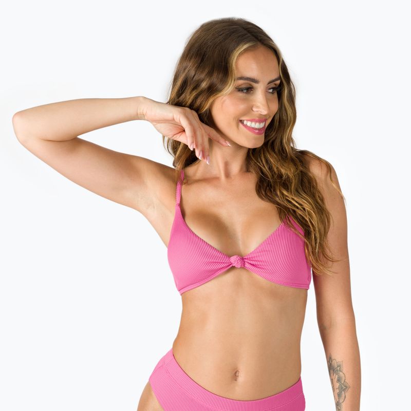 ROXY Love The Surf Knot top del costume da bagno rosa guava