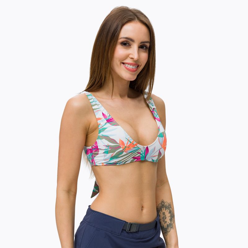 ROXY Beach Classics Top costume da bagno a triangolo allungato bianco brillante/floreale del paradiso