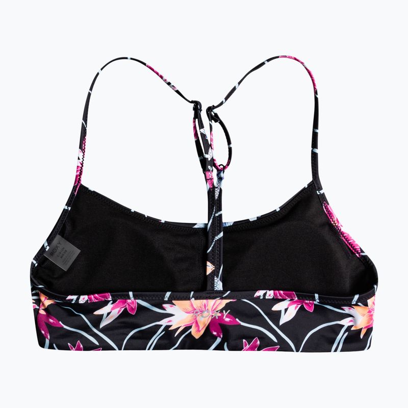 ROXY Active Bralette top costume da bagno antracite/floreale 6