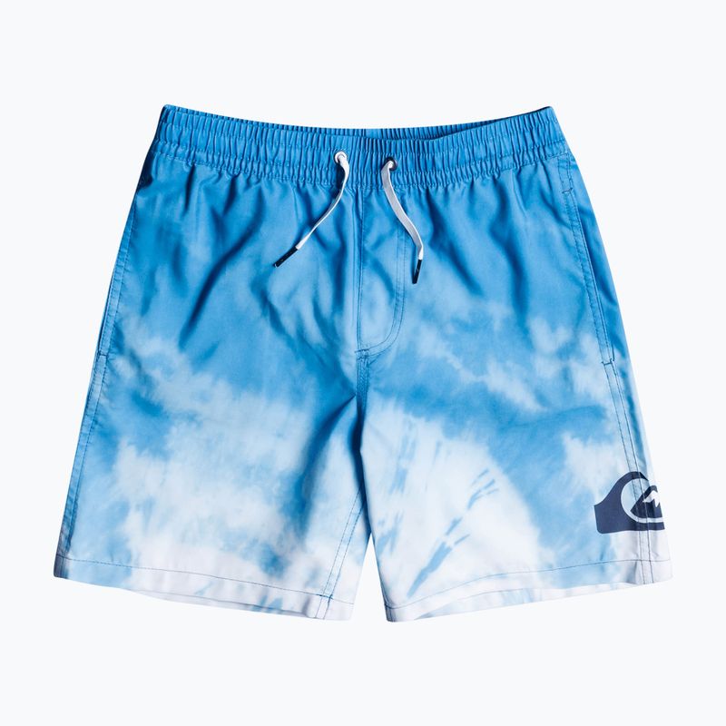 Pantaloncini da bagno Quiksilver con logo sbiadito 15" blu avio per bambini