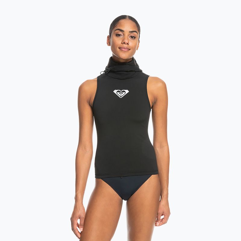 Gilet per muta da donna ROXY 2.0 mm Swell Series con cappuccio in neoprene nero vero 3