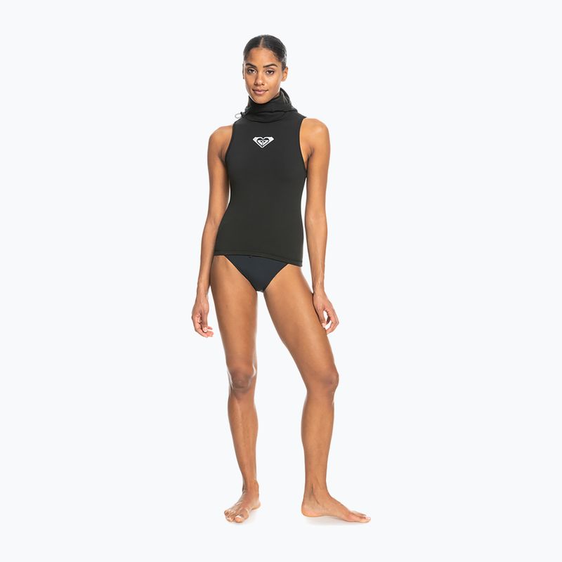 Gilet per muta da donna ROXY 2.0 mm Swell Series con cappuccio in neoprene nero vero 4