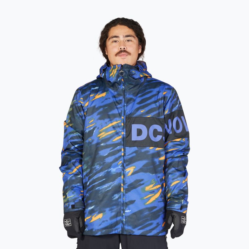 DC Propaganda giacca da snowboard angolata tie dye da uomo blu royal