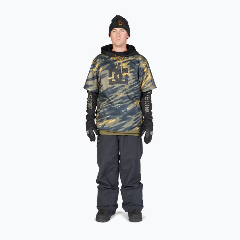 Felpa da snowboard DC Dryden angolata tie dye verde edera da uomo 2