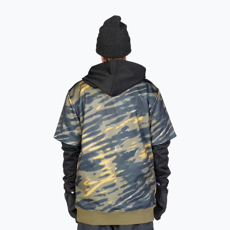 Felpa da snowboard DC Dryden angolata tie dye verde edera da uomo 3