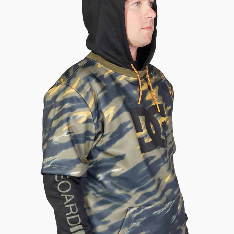 Felpa da snowboard DC Dryden angolata tie dye verde edera da uomo 4
