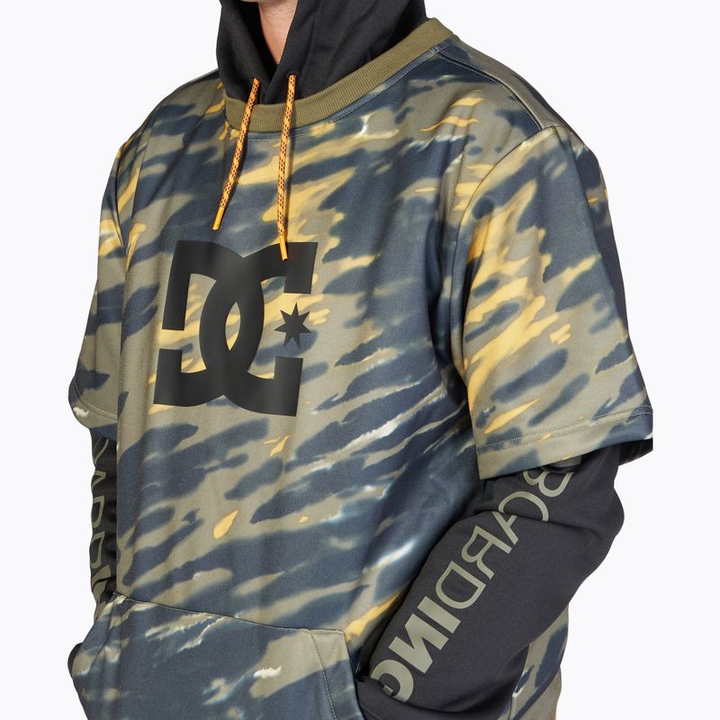 Felpa da snowboard DC Dryden angolata tie dye verde edera da uomo 5