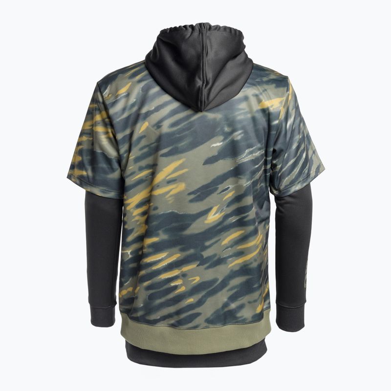 Felpa da snowboard DC Dryden angolata tie dye verde edera da uomo 8