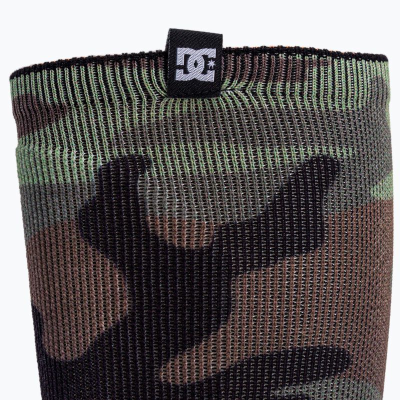 Calzini da snowboard DC Summit da uomo, woodland camo verde 3