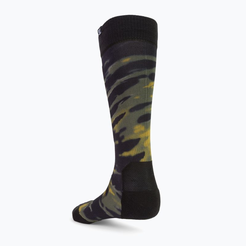 Calze da snowboard DC Sanctioned angolate tie dye da uomo verde edera 2