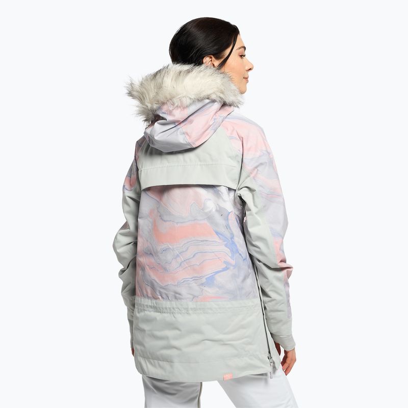 Giacca da snowboard donna ROXY Chloe Kim Overhead grigio marmo viola 4