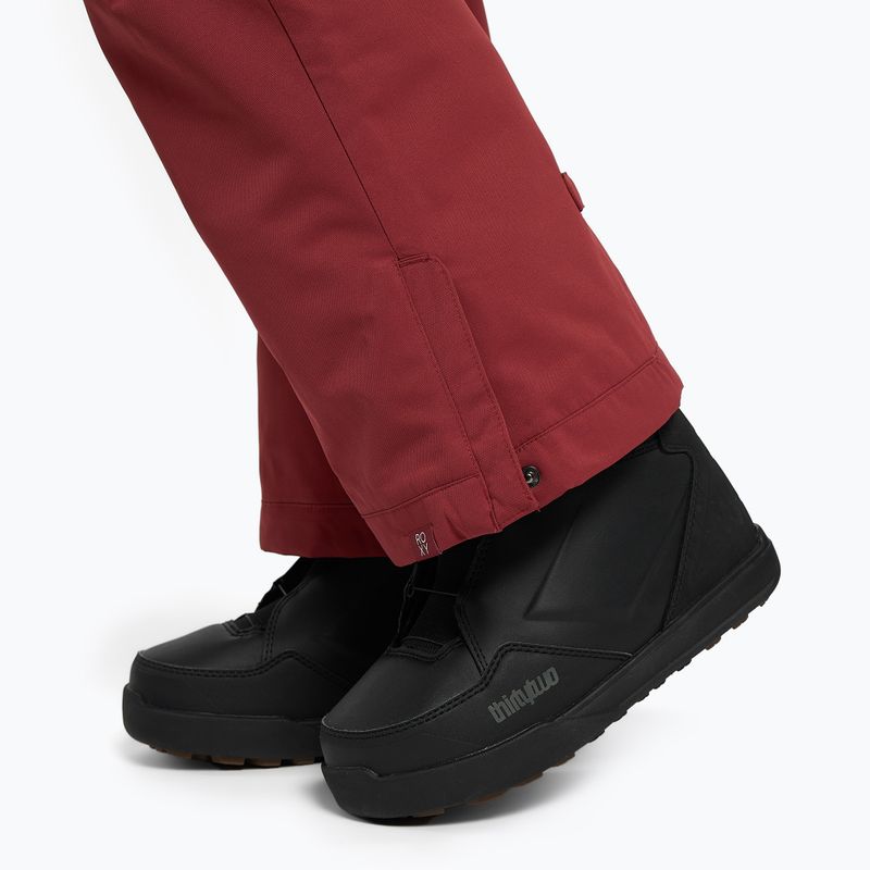 Pantaloni da snowboard da donna ROXY Diversion rosso mattone 8