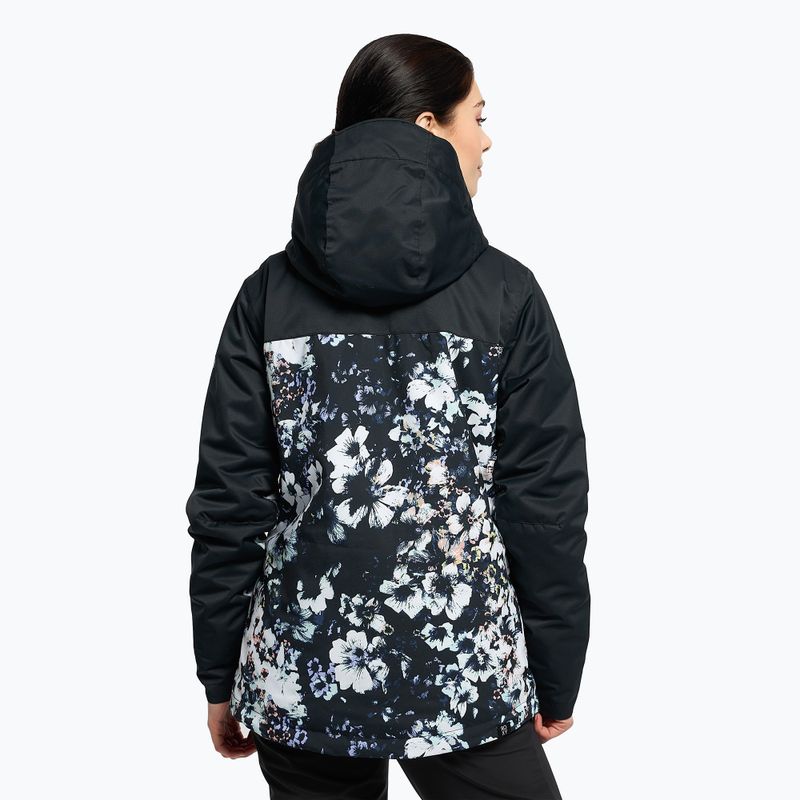 Giacca da snowboard donna ROXY Jetty Block true black flowers 4