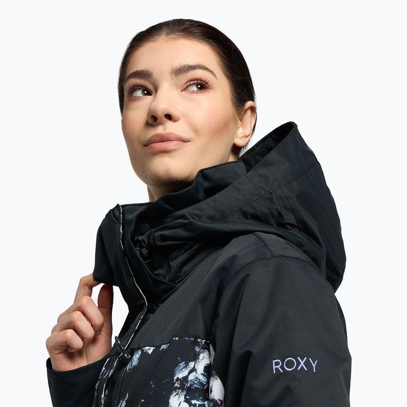Giacca da snowboard donna ROXY Jetty Block true black flowers 5