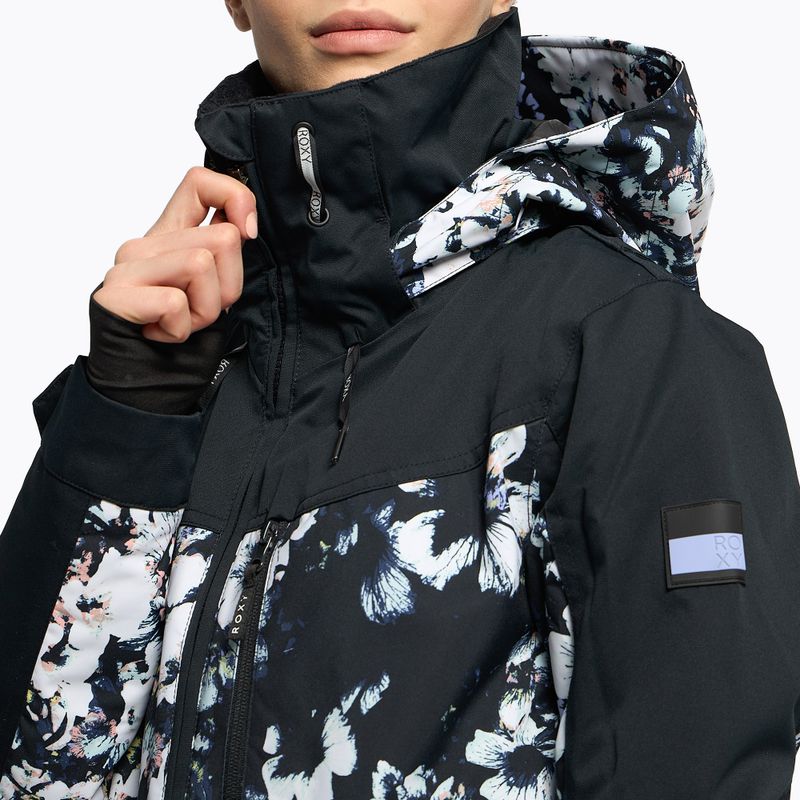 Giacca da snowboard donna ROXY Presence Parka true black black flowers 6