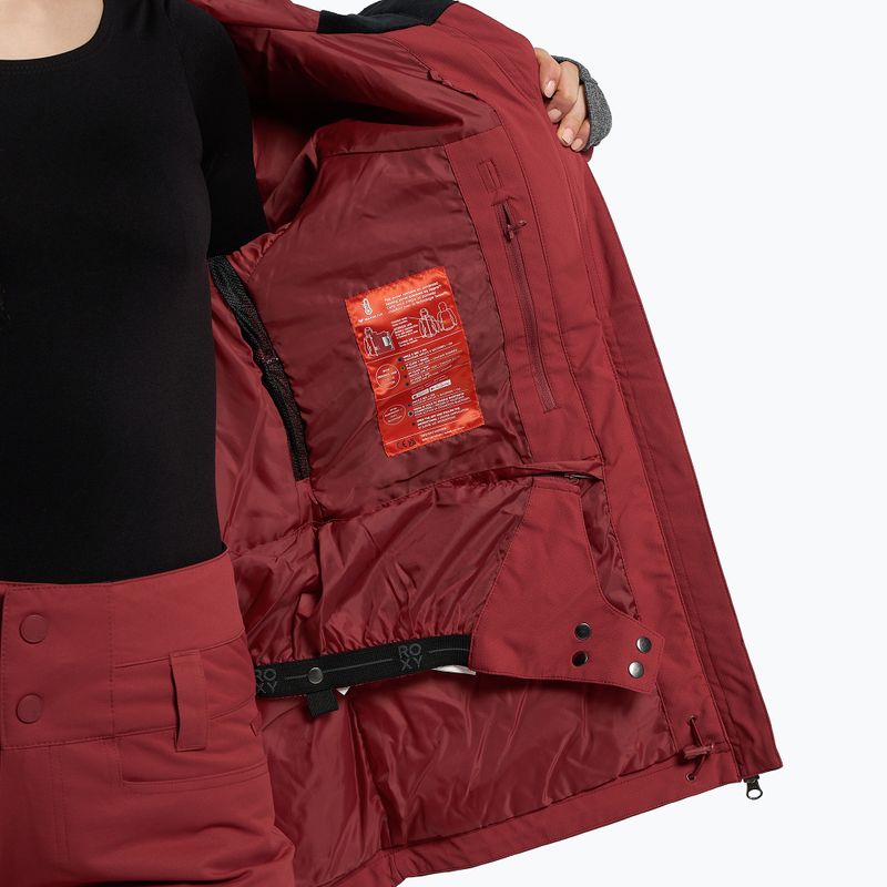 Giacca da snowboard donna ROXY Stated Warmlink rosso mattone 10