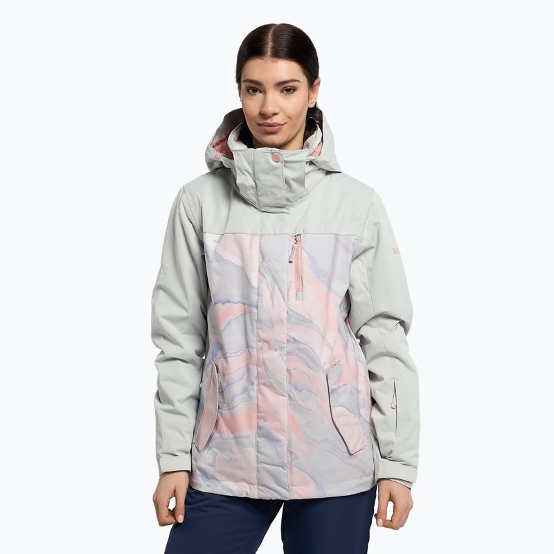 Giacca da snowboard donna ROXY Jetty Block grigio marmo viola