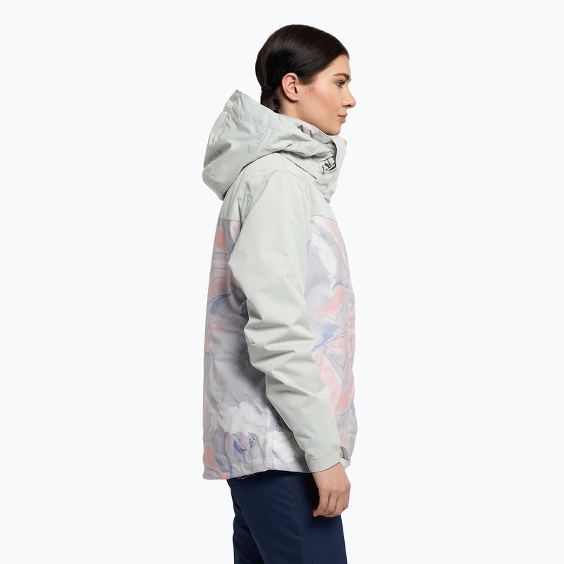 Giacca da snowboard donna ROXY Jetty Block grigio marmo viola 3