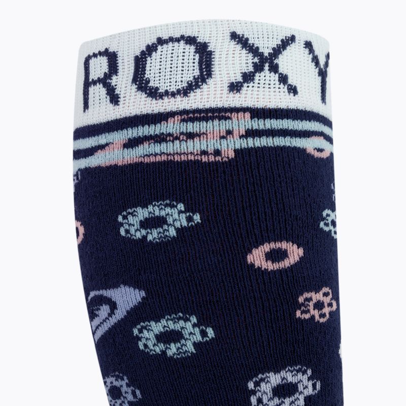 Calzini da snowboard per bambini ROXY Frosty blu medievale con logo neo 4