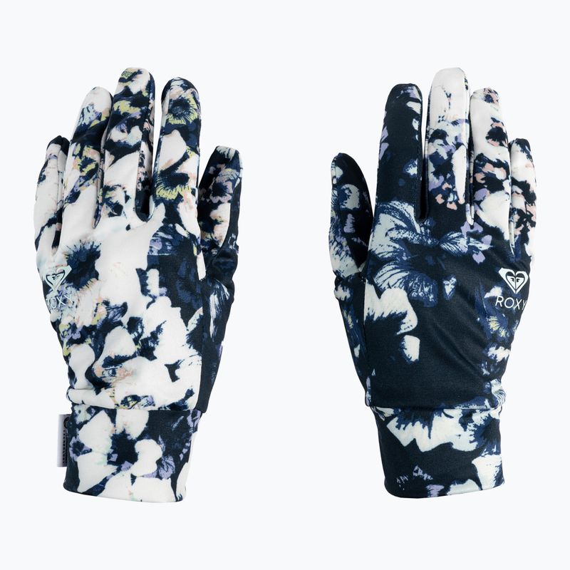 Guanti multifunzionali da donna ROXY Hydrosmart Liner true black flowers 2