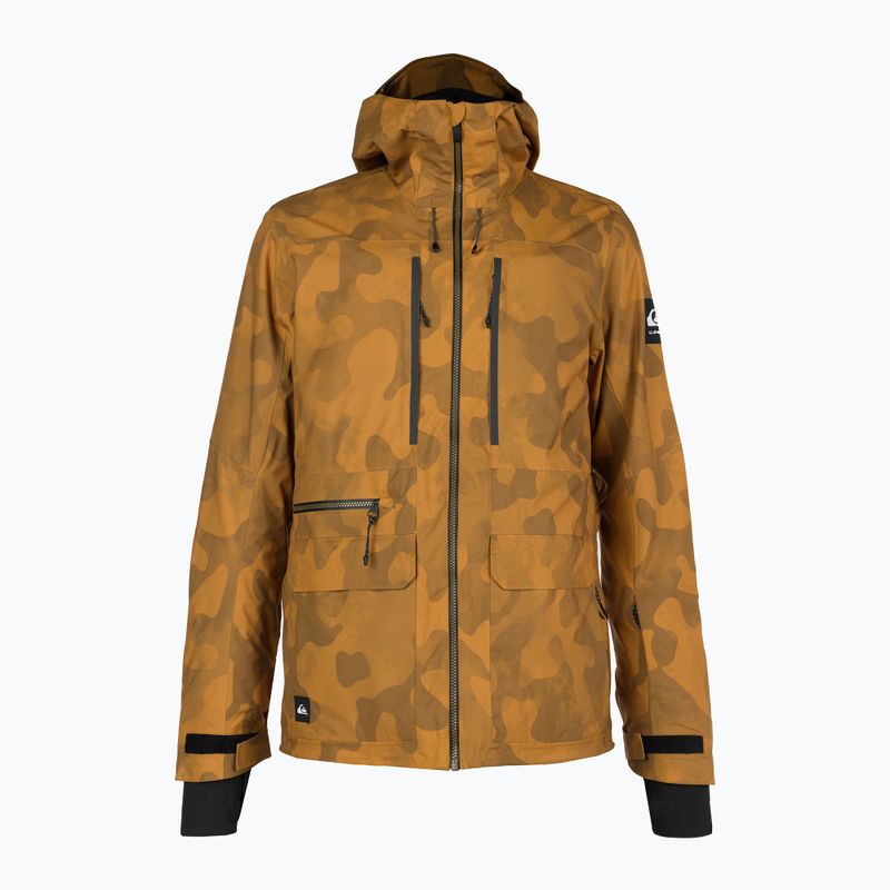 Giacca da snowboard Quiksilver S Carlson Stretch Quest buckthorn marrone fade out camo uomo