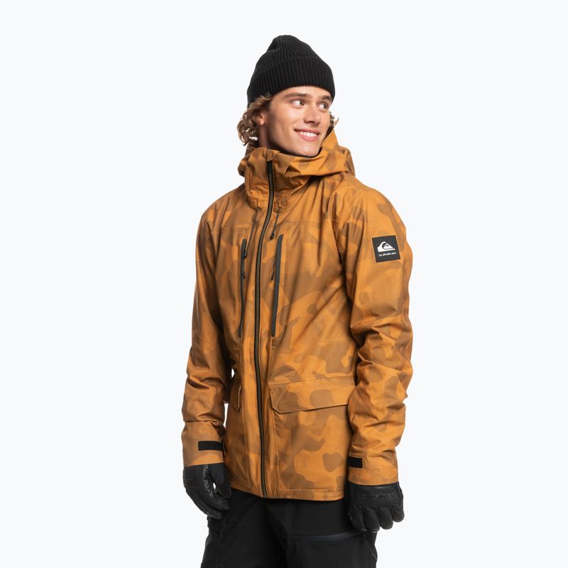 Giacca da snowboard Quiksilver S Carlson Stretch Quest buckthorn marrone fade out camo uomo 6