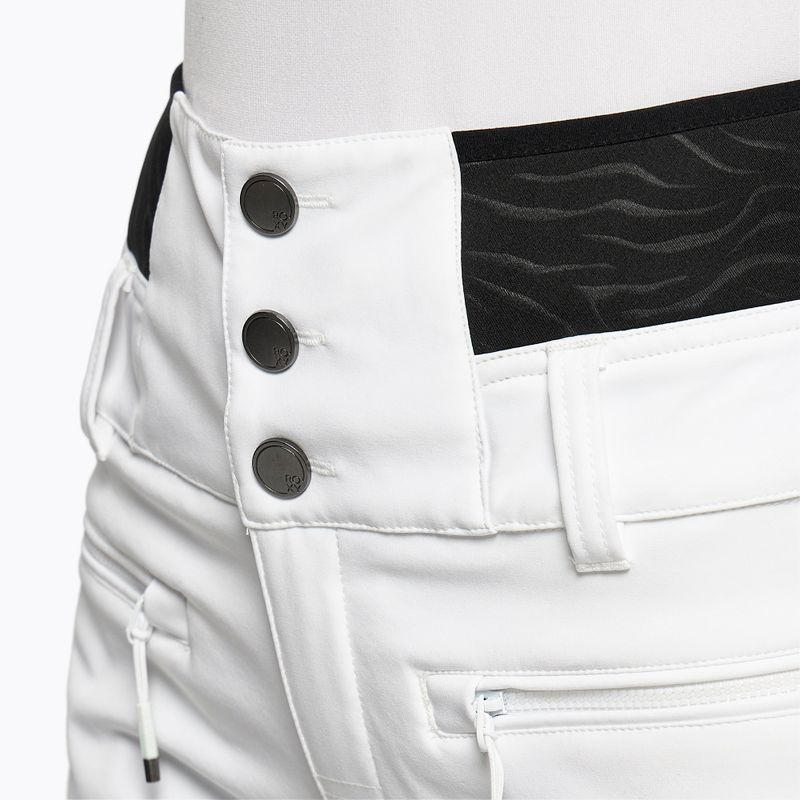 Pantaloni da snowboard da donna ROXY Rising High bianco brillante 6