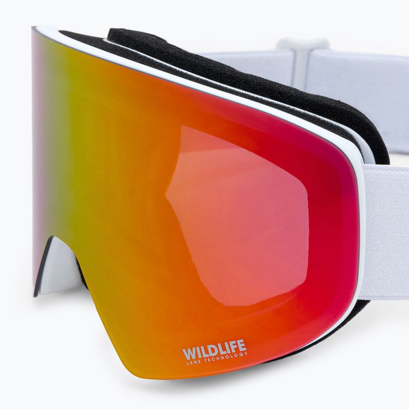 VonZipper Encore bianco lucido/wildlife fire chrome occhiali da snowboard 5